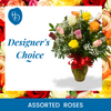 Designers Choice - Assorted Rose Vase